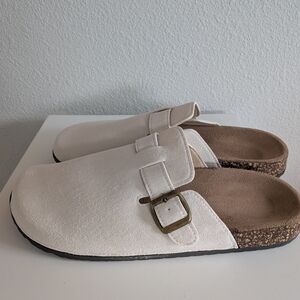 Men's White Sandals with Buckle